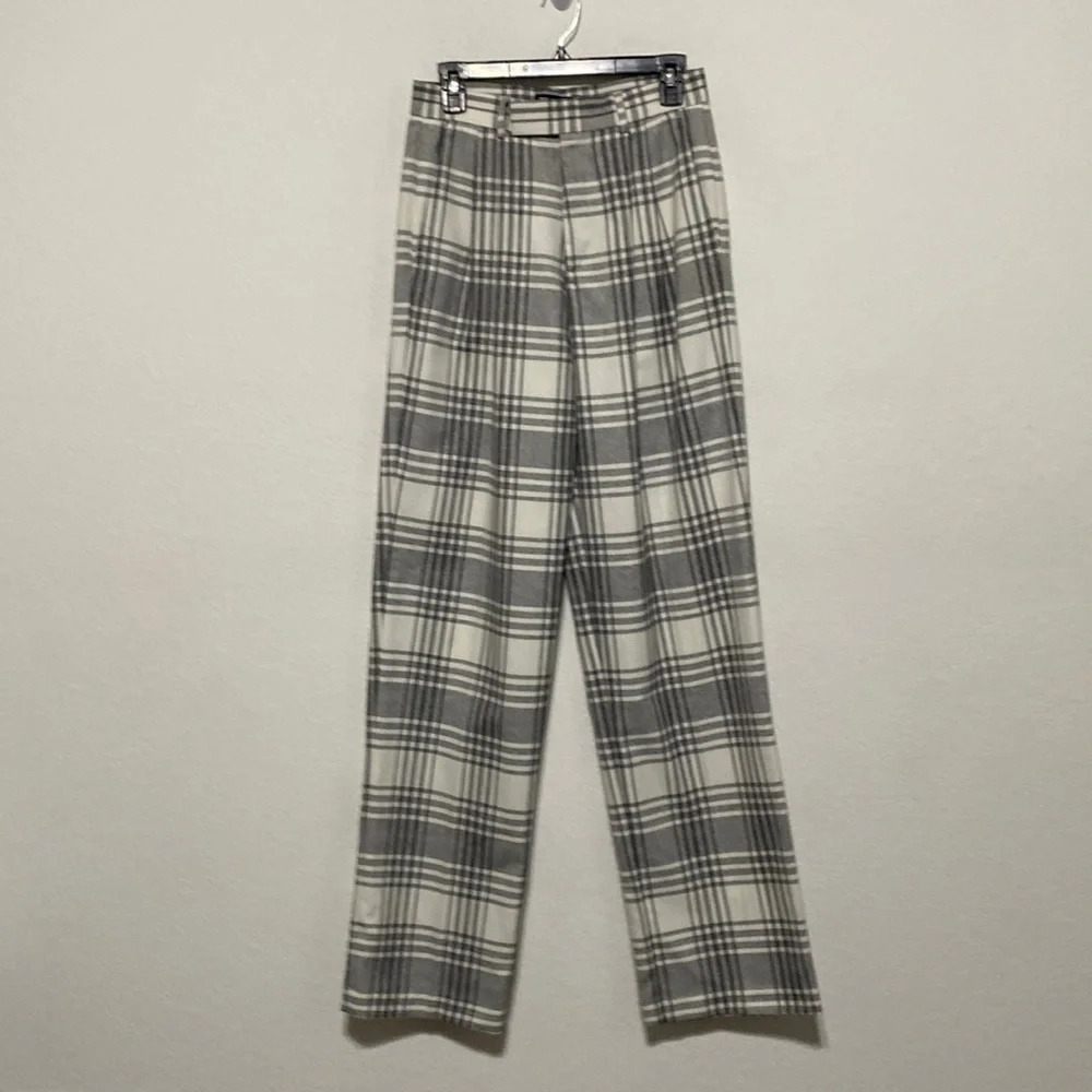 ASOS NWOT Men's Preppy Black & White Plaid Academia Trouser Pleated Pants Sz. 30
